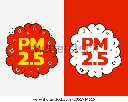 Air Pollution icon logo infographic PM 2.5, Dust PM 2.5 virus Vector illustration concept. Particulate matter with diameter of less than 2.5 micron. Medical Health care concept. Royalty-Free Stock Photo #2351914615