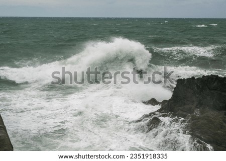 Stormy waves in Cornwall United Kingdom