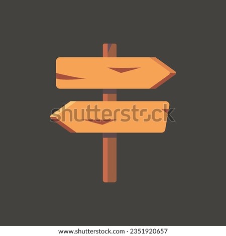 Vector image illustration of a road sign in the forest