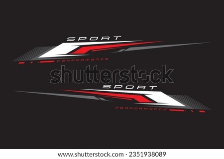 Wrap Design For Car vectors. Sports stripes, car stickers black color. Racing decals for tuning Royalty-Free Stock Photo #2351938089