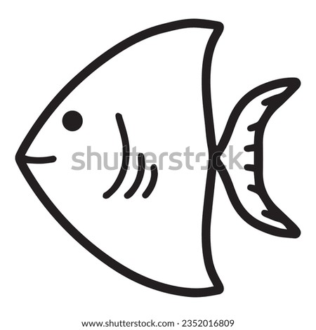 Flat fish icon vector isolated