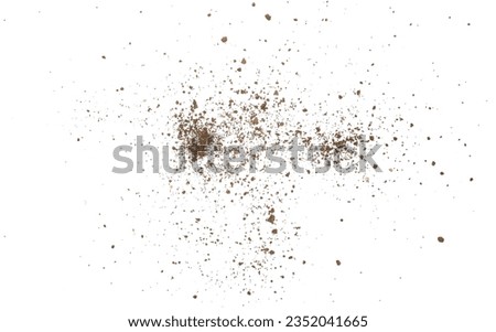 Pile of soil scattered isolated on white background and texture, clipping path  Royalty-Free Stock Photo #2352041665