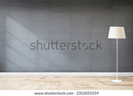 Standing lamp in a gray room Royalty-Free Stock Photo #2352055259