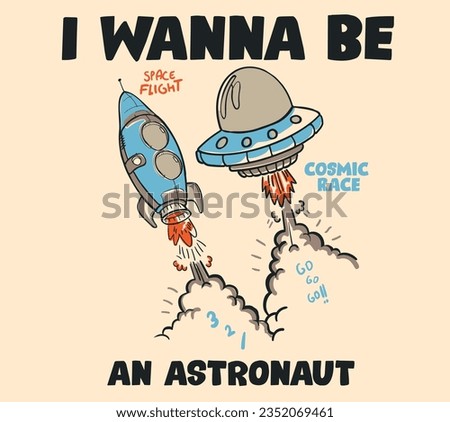 vector comic space race illustration 