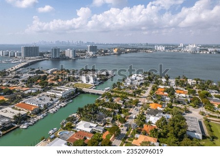 Aerial shot over Miami Beach Florida