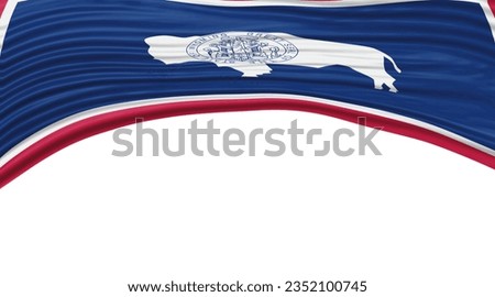 Wyoming State Flag Wave, Wyoming Flag Clipping Path