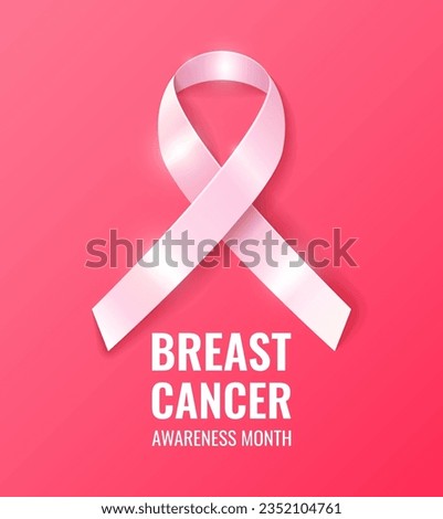 Breast cancer awareness month. Banner with ribbon.