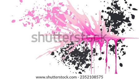 Pink ink brush stroke background. Vector banner.