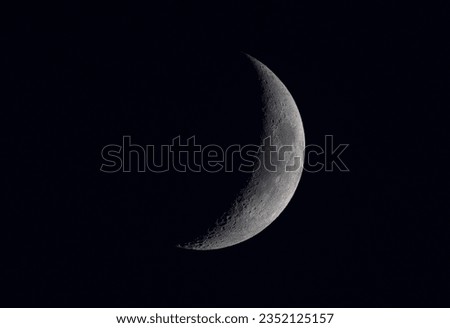 Increasing moon, crescent moon, seen from the European hemisphere, Germany