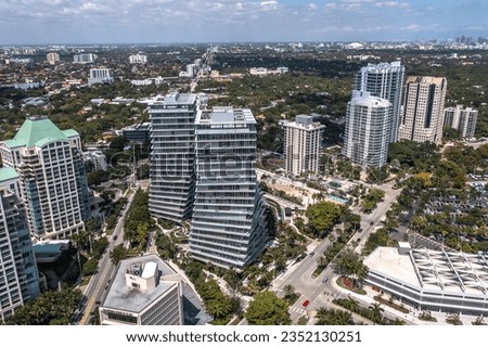 Aerial shot over Coconut Grove Miami Florida