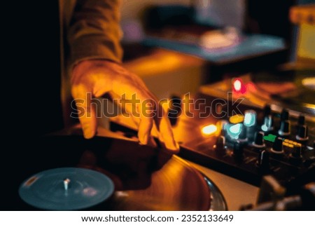Musician and disk jokey performance in the city  Royalty-Free Stock Photo #2352133649