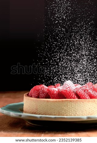 cake decorated with red berries
