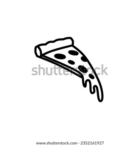 Slice pizza isolated in white background. Pizza Icon vector