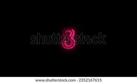 abstract neon counting number illustration background 4k  