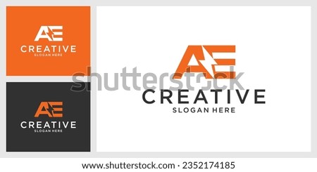 Initial AE letter logo with lightning bolt logo vector design Royalty-Free Stock Photo #2352174185
