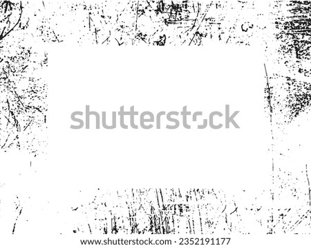 Grunge frame and border. Black and white grunge. Distress overlay texture. Dust and rough dirty wall background. Distress illustration simply place over object to create grunge effect. Vector EPS10.
