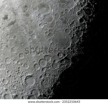 Crater on the Moon. Moon craters close-up. High resolution image