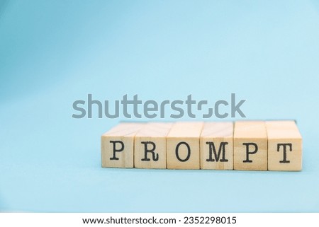 word prompt on wooden cubes concept of keywords