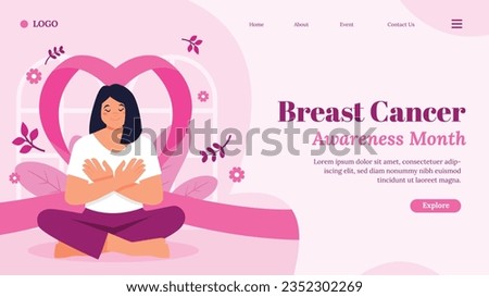 Breast Cancer Awareness Month concept. Breast Cancer background. Vector Illustration. Poster, Banner, Flyer, Template. Pink Ribbon. October is Cancer Awareness Month. Breast Cancer Awareness Poster.