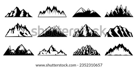 Mountains vector illustration, silhouette design. Eps 10 Royalty-Free Stock Photo #2352310657