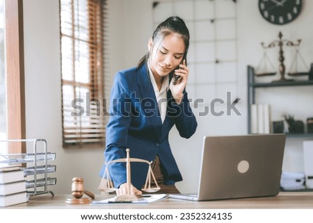Portrait of a female lawyer in an office offering legal advice Legal service, advice, justice and real estate concept.