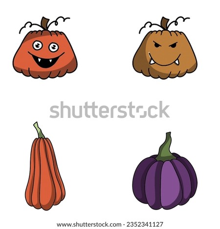 fall pumpkins for thanksgiving and halloween pumpkins. cute set for holidays