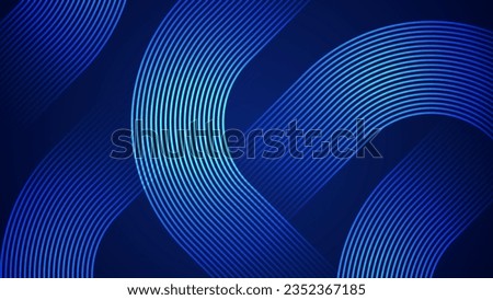 Simple dark blue abstract background with lines in a curved style geometric style as the main element.