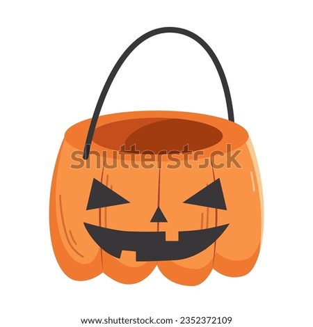 Halloween orange pumpkin kit for sweets, autumn decoration, sticker, artwork, vector print for Halloween.
