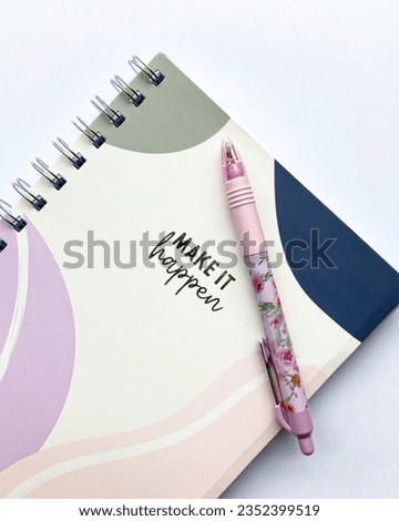 Spiral notepad with floral pen