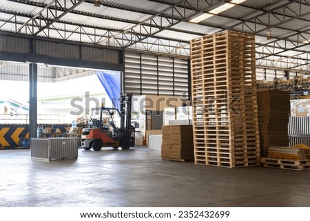 Empty shelf or rack in warehouse