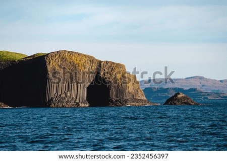 A beautiful view of the Fingal's Cave, Sea cave in Staffa Island Scotland.