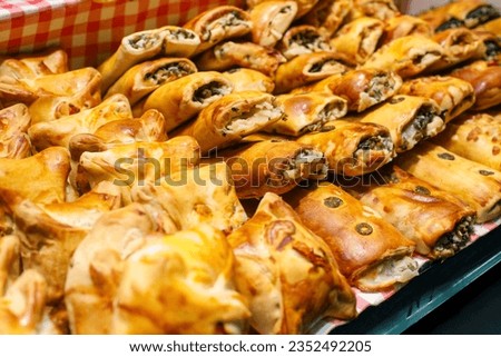 bakery products are sold in the market. fresh bakery Royalty-Free Stock Photo #2352492205