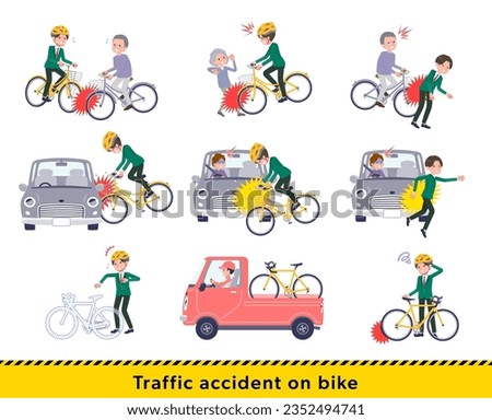 A set of blazer schoolboy in a bicycle accident.It's vector art so easy to edit.