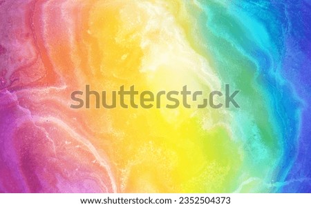 Rainbow colored background with wavy lines running through a vivid color formation like energetic lifelines Royalty-Free Stock Photo #2352504373