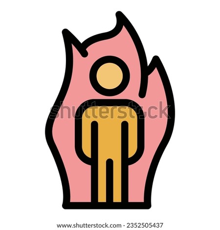 Fire metabolism icon outline vector. Body diet. Energy nutrition color flat Royalty-Free Stock Photo #2352505437