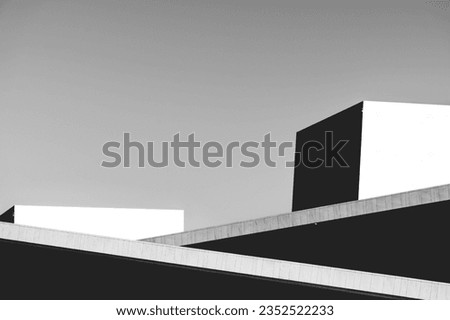An urban landscape featuring modern buildings creating a geometric pattern. Royalty-Free Stock Photo #2352522233