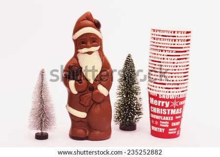 Santa Chocolate Holiday card,Merry Christmas and Happy new year  2015