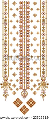 Indian traditional embroidery lace border design with ethnic flowers and leaves with black background. digital and textile print on fabric