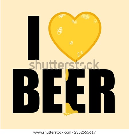 I Love Beer Icon Logo Design Element