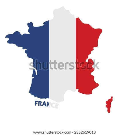 Isolated colored map of France with its flag Vector