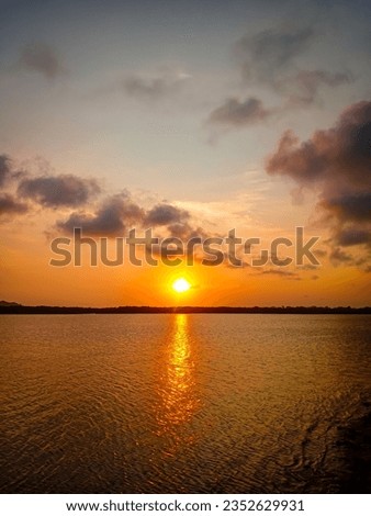 atmosphere before Maghrib time on the outskirts of the pier  Royalty-Free Stock Photo #2352629931