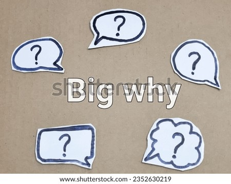 Big why concept with bubble speech and question marks.