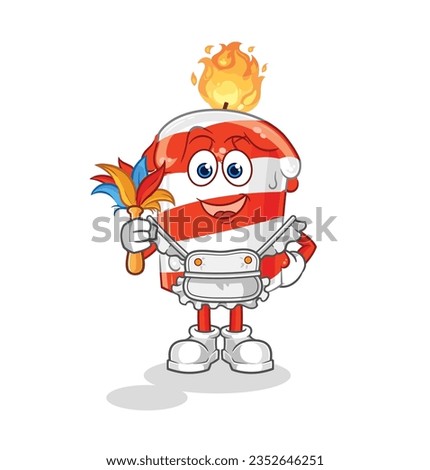 the birthday candle maid mascot. cartoon vector