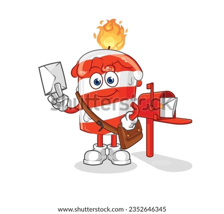 the birthday candle postman vector. cartoon character