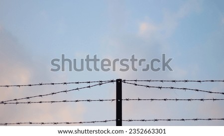 The Fence Iron under The Beautiful Sky in Afternoon at Asia