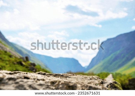 stone table in the valley  Royalty-Free Stock Photo #2352671631