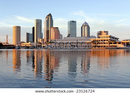 Tampa Skyline - Panorama view on modern skyscrapers in business downtown