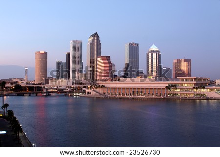 Tampa Skyline - Panoramatic view on modern skyscrapers in business downtown