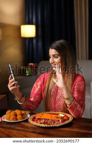 Young woman celebrating Raksha Bandhan,Bhai Dooj 