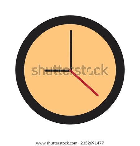 clock vector flat illustration isolated on white background.